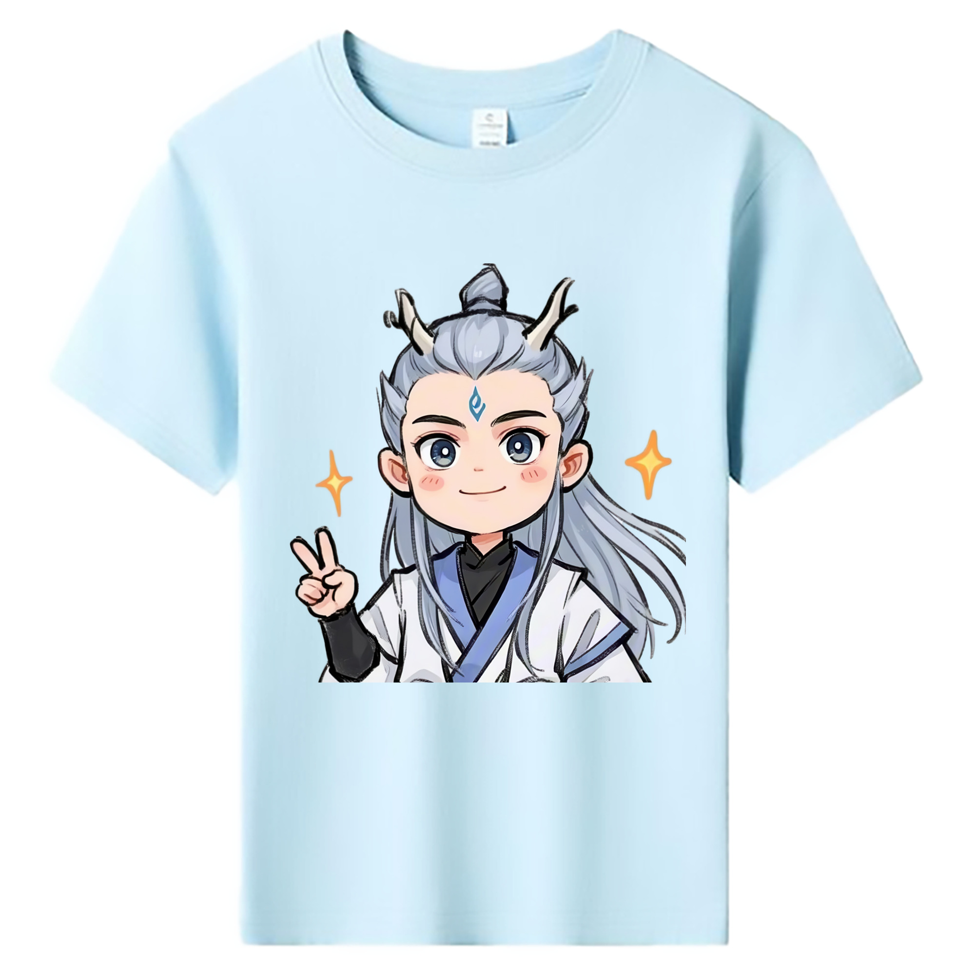（画像用） Ne Zha 2 ナタ 魔童の大暴れ 綿100％キッズTシャツ（フロントプリント）